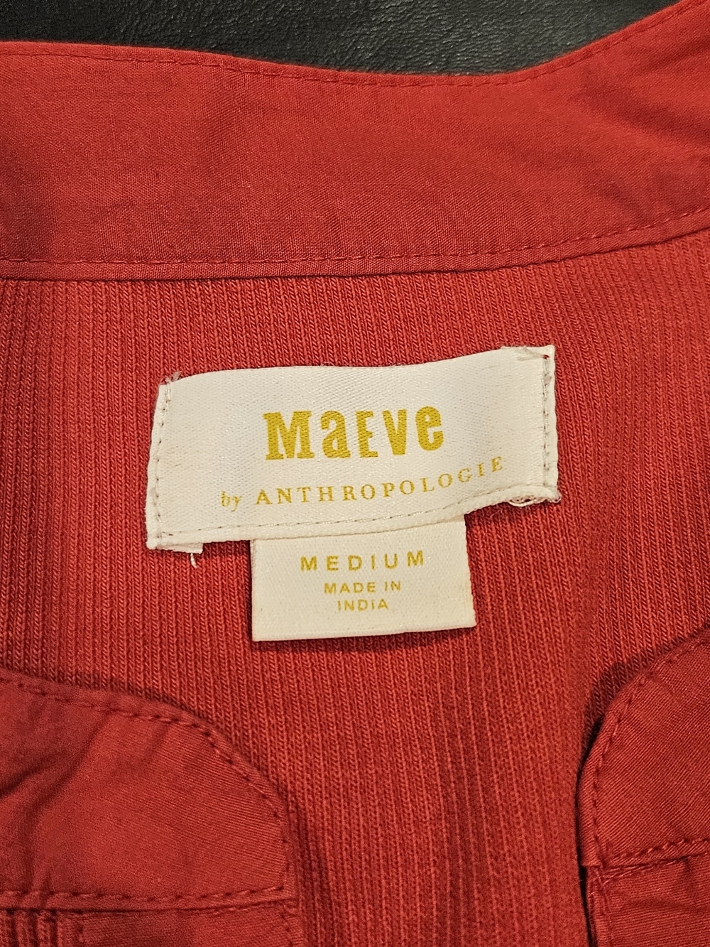 Anthropologie Red Ribbed Women's Top